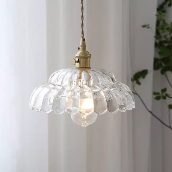 Nordic Vintage Petal Glas Pendellampa S174