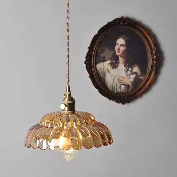 Nordic Vintage Petal Glas Pendellampa S174