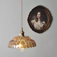 Nordic Vintage Petal Glas Pendellampa S174