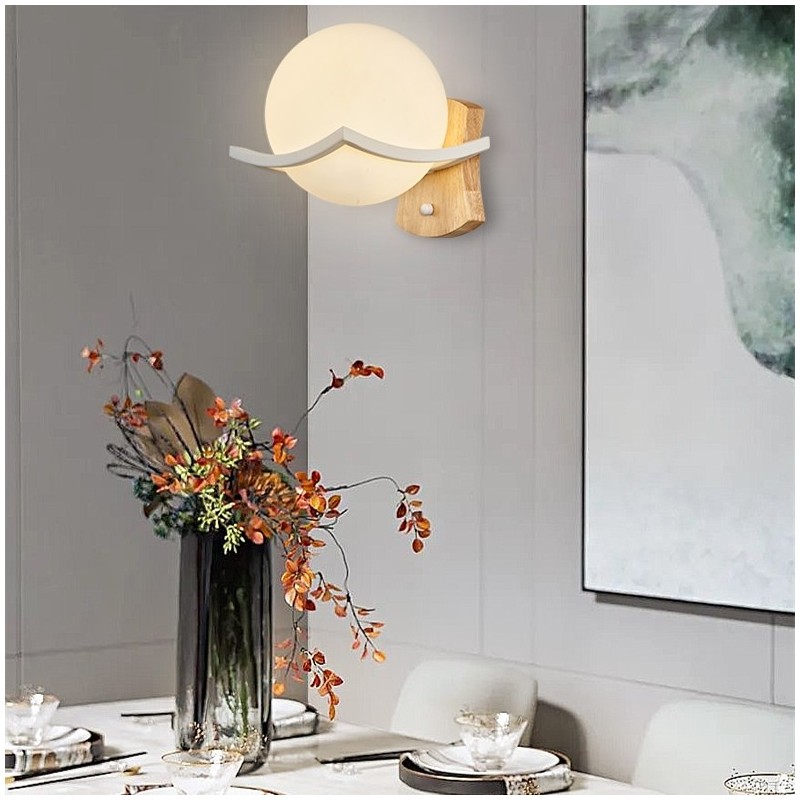 Indendørs moderne trævæglampe