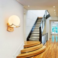 Indendørs moderne trævæglampe