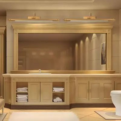 Lámpara de pared LED de latón con espejo frontal M71