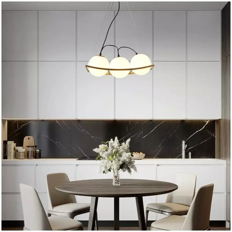 Lámpara colgante de guisante curvado