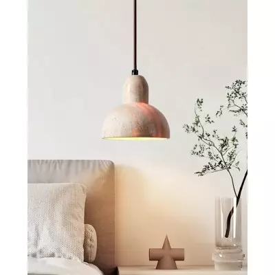 Kreatywna lampa wisząca z trawertynu w stylu Wabi-Sabi M18
