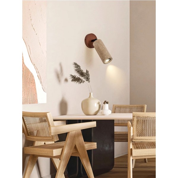 Wabi-Sabi travertin justerbar vegglampe M04