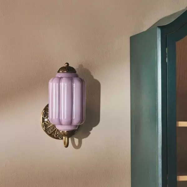 Lampa ścienna w kształcie świecznika ze szkła vintage M03