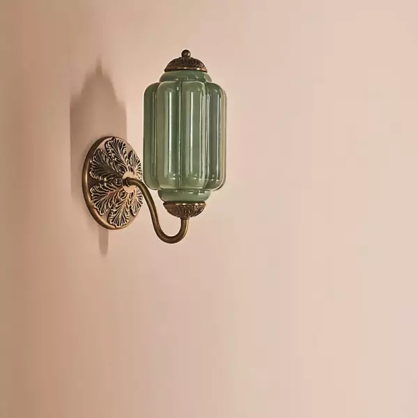 Lampa ścienna w kształcie świecznika ze szkła vintage M03