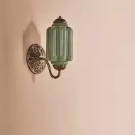 Lampa ścienna w kształcie świecznika ze szkła vintage M03