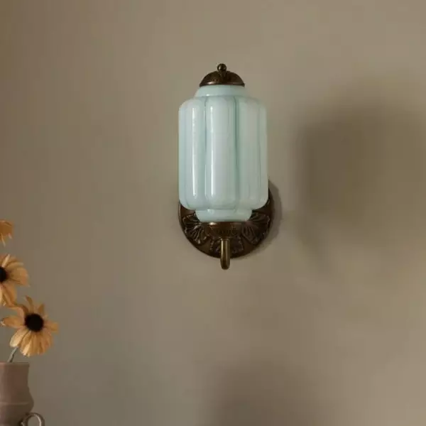 Lampa ścienna w kształcie świecznika ze szkła vintage M03