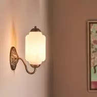 Lampa ścienna w kształcie świecznika ze szkła vintage M03