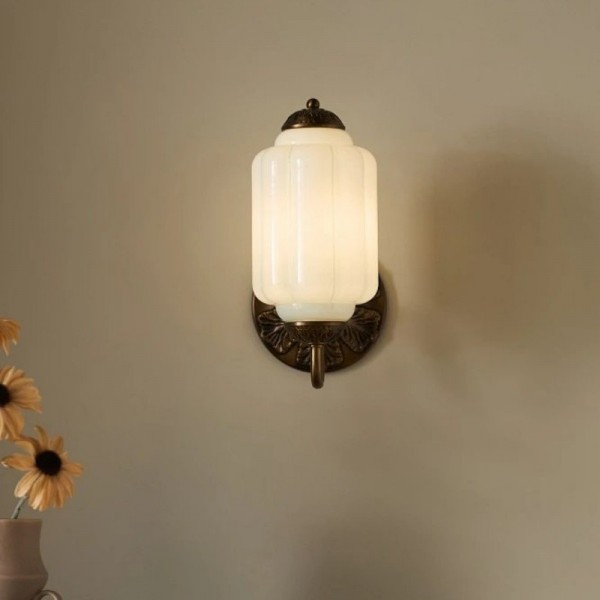 Lampa ścienna w kształcie świecznika ze szkła vintage M03