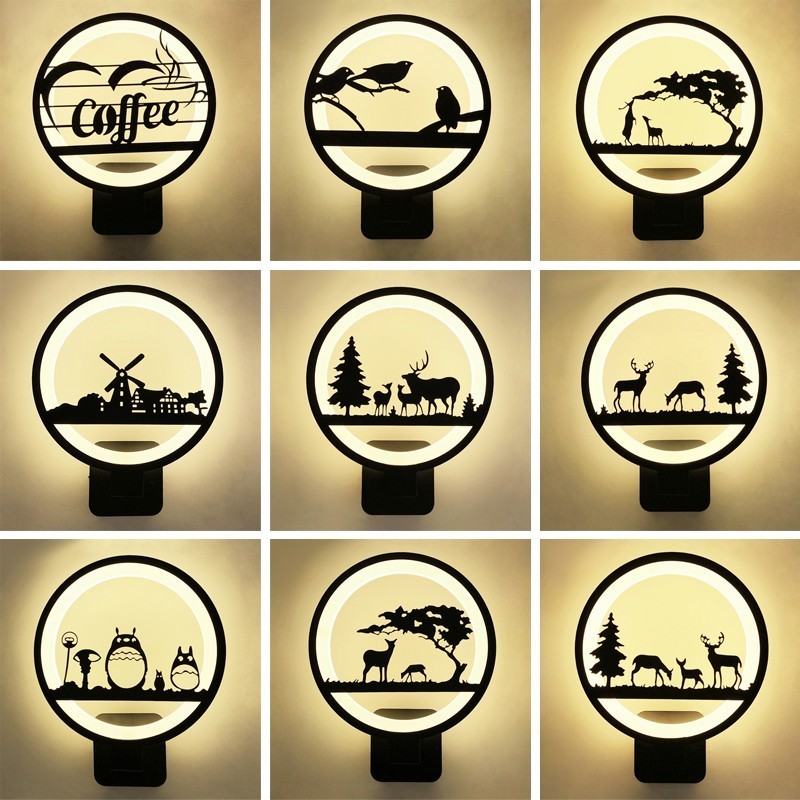 Artistisk målning LED -vägglampa