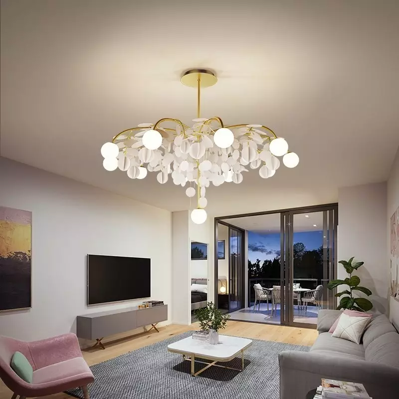 Żyrandol z kroplami deszczu