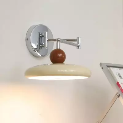 Lampada da parete con braccio girevole girevole in stile minimalista francese M460 in crema