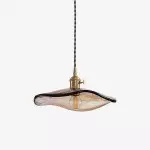 Nowoczesna minimalistyczna lampa wisząca z drewna trawertynowego M241