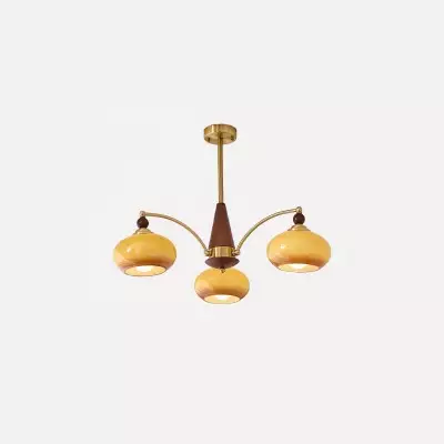 Lustre multi-têtes vintage en kaki M431