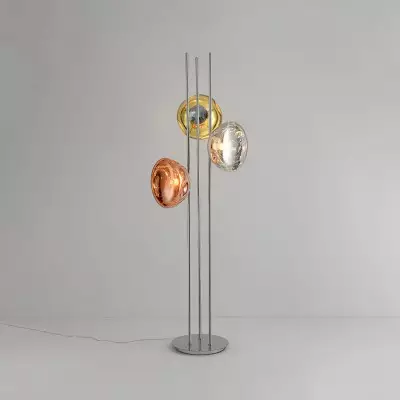 Tricolor Art Textured Glass Golvlampa M418