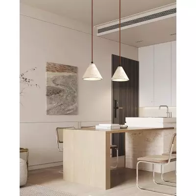 Lampa wisząca stożkowa trawertynowa M262