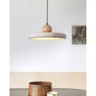 Nowoczesna minimalistyczna lampa wisząca z drewna trawertynowego M241