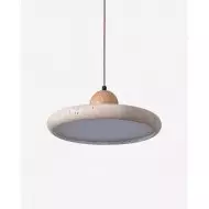 Nowoczesna minimalistyczna lampa wisząca z drewna trawertynowego M241