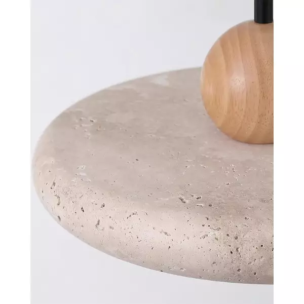 Nowoczesna minimalistyczna lampa wisząca z drewna trawertynowego M241