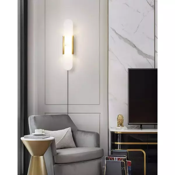 Alabaster förlängd vägglampa M237