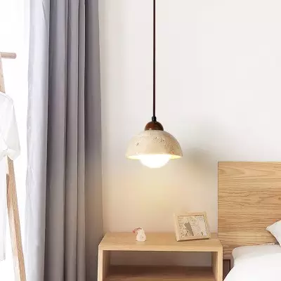 Żółty Trawertyn Lampa Wisząca W Stylu Wabi-Sabi M200