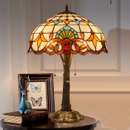 Lampada da tavolo in vetro dipinto