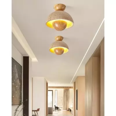 Japońska drewniana lampa sufitowa odwrócona M189