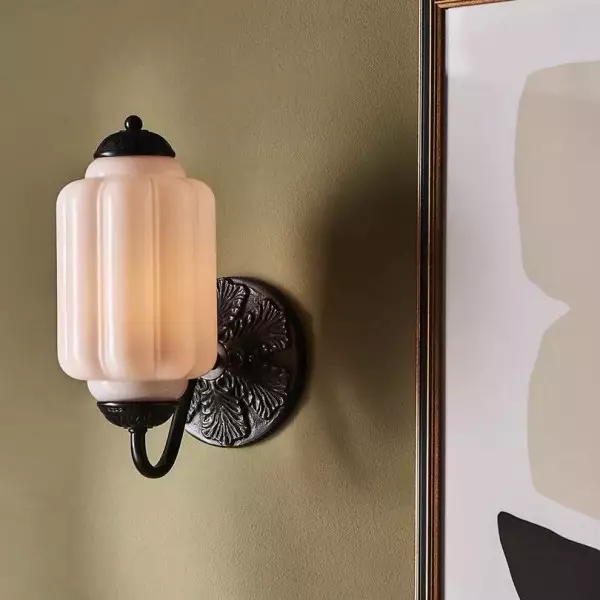 Lampa ścienna w kształcie świecznika ze szkła vintage M03