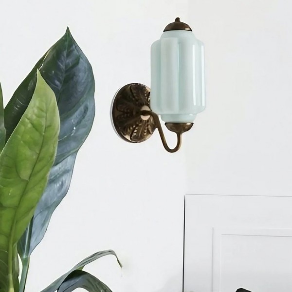 Lampa ścienna w kształcie świecznika ze szkła vintage M03