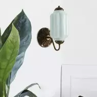 Lampa ścienna w kształcie świecznika ze szkła vintage M03