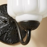 Lampa ścienna w kształcie świecznika ze szkła vintage M03