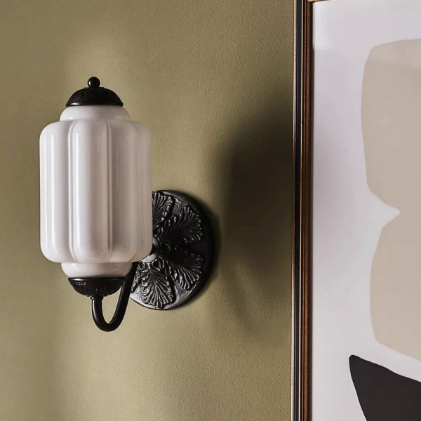 Lampa ścienna w kształcie świecznika ze szkła vintage M03