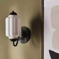 Lampa ścienna w kształcie świecznika ze szkła vintage M03