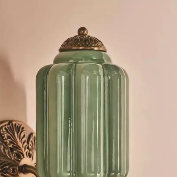 Lampa ścienna w kształcie świecznika ze szkła vintage M03