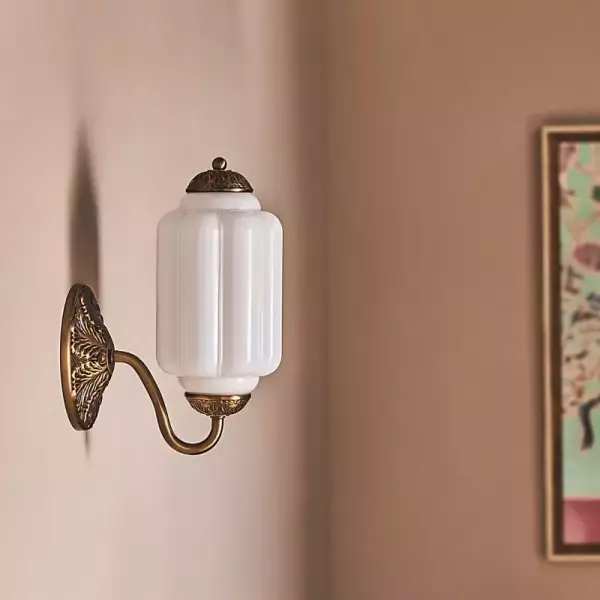 Lampa ścienna w kształcie świecznika ze szkła vintage M03