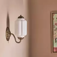 Lampa ścienna w kształcie świecznika ze szkła vintage M03