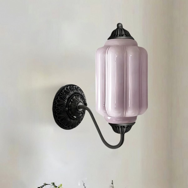 Lampa ścienna w kształcie świecznika ze szkła vintage M03