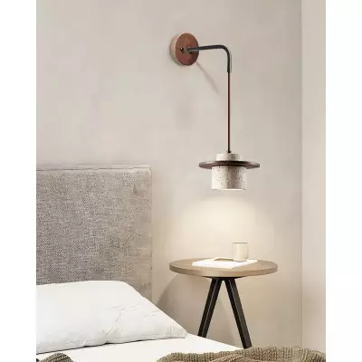 Retro Wabi Sabi Teksturowana Lampa Ścienna Trawertynowa G12