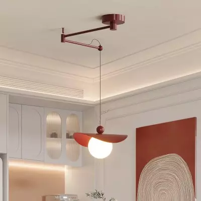 Prosta regulowana metalowa lampa wisząca z ramieniem obrotowym G13