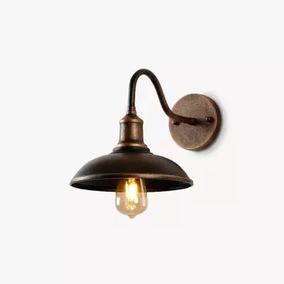Retro Industrial Bowl Shaped Outdoor Wodoodporna lampa ścienna G04