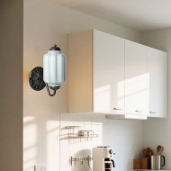 Lampa ścienna w kształcie świecznika ze szkła vintage M03