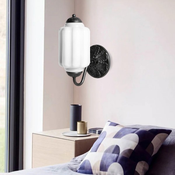 Lampa ścienna w kształcie świecznika ze szkła vintage M03