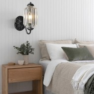 Lampa ścienna w kształcie świecznika ze szkła vintage M03