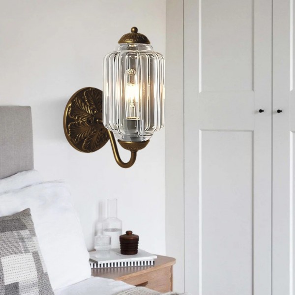 Lampa ścienna w kształcie świecznika ze szkła vintage M03