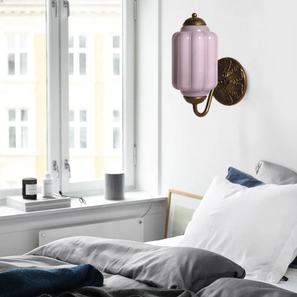 Lampa ścienna w kształcie świecznika ze szkła vintage M03