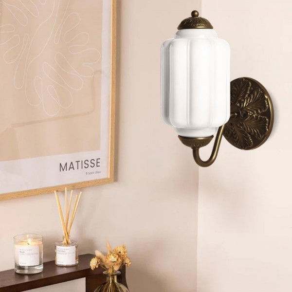 Lampa ścienna w kształcie świecznika ze szkła vintage M03