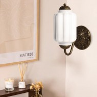 Lampa ścienna w kształcie świecznika ze szkła vintage M03