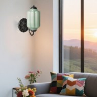 Lampa ścienna w kształcie świecznika ze szkła vintage M03